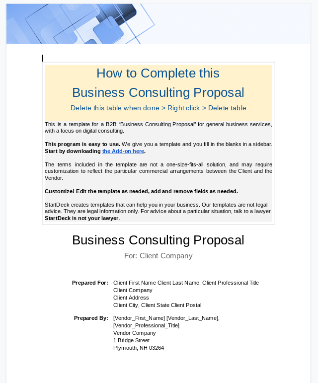 Get Free Business proposals Templates In Google Docs