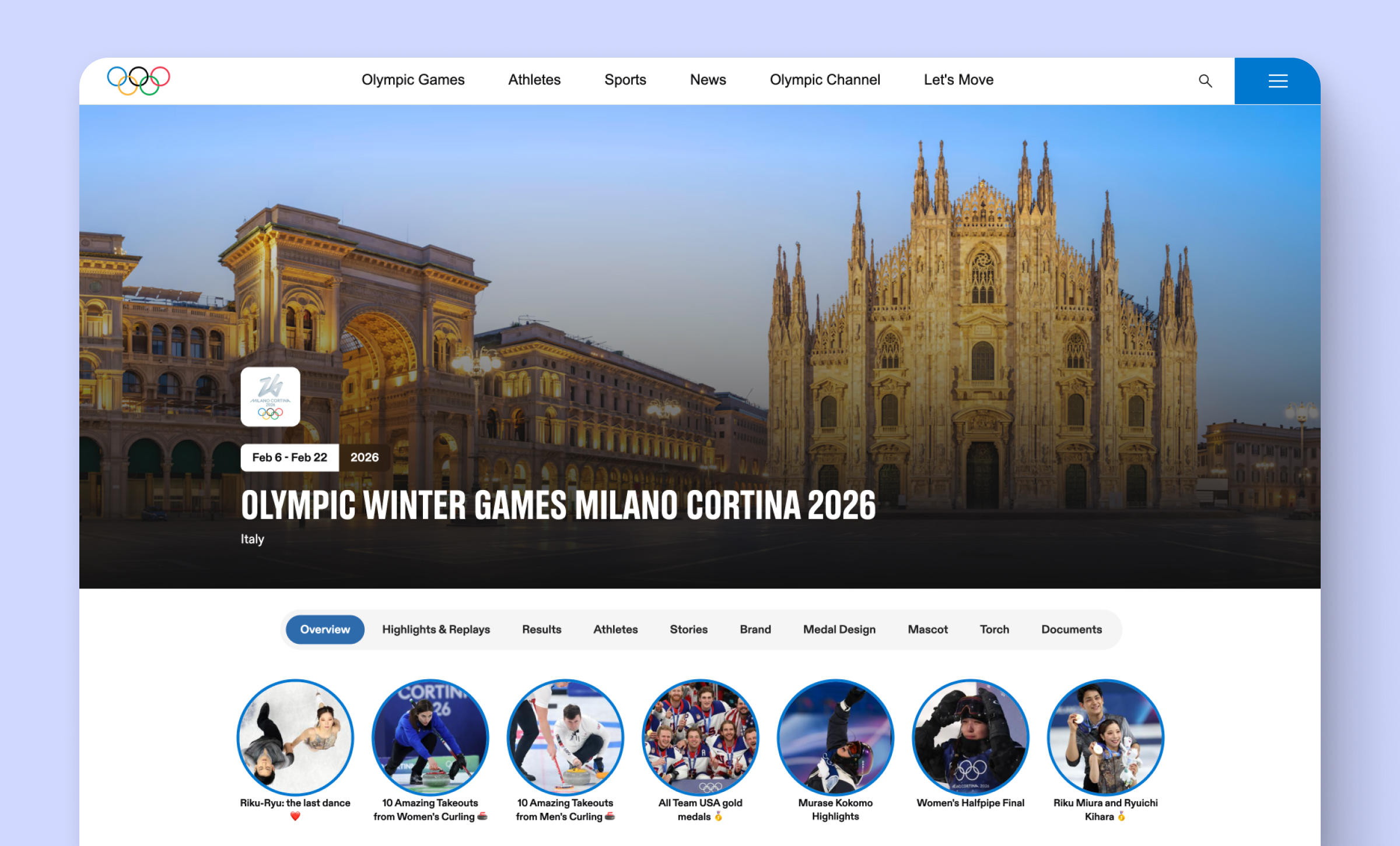 Milano Cortina 2026 Winter Games website