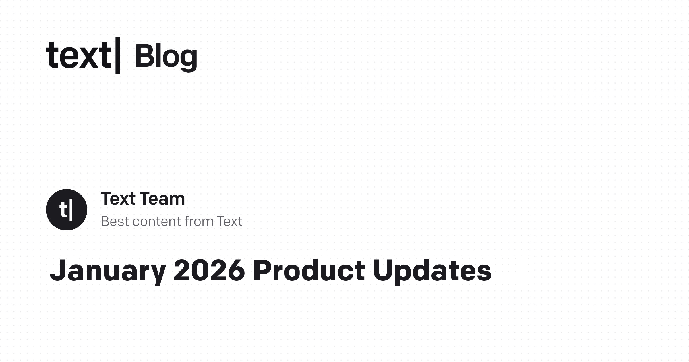 January 2026 Product Updates