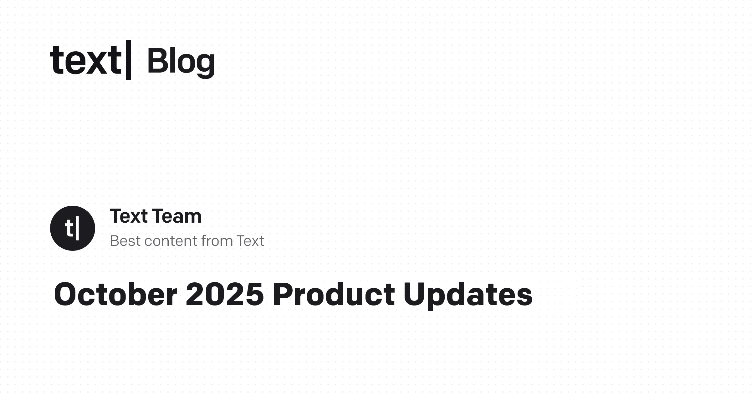 October 2025 Product Updates