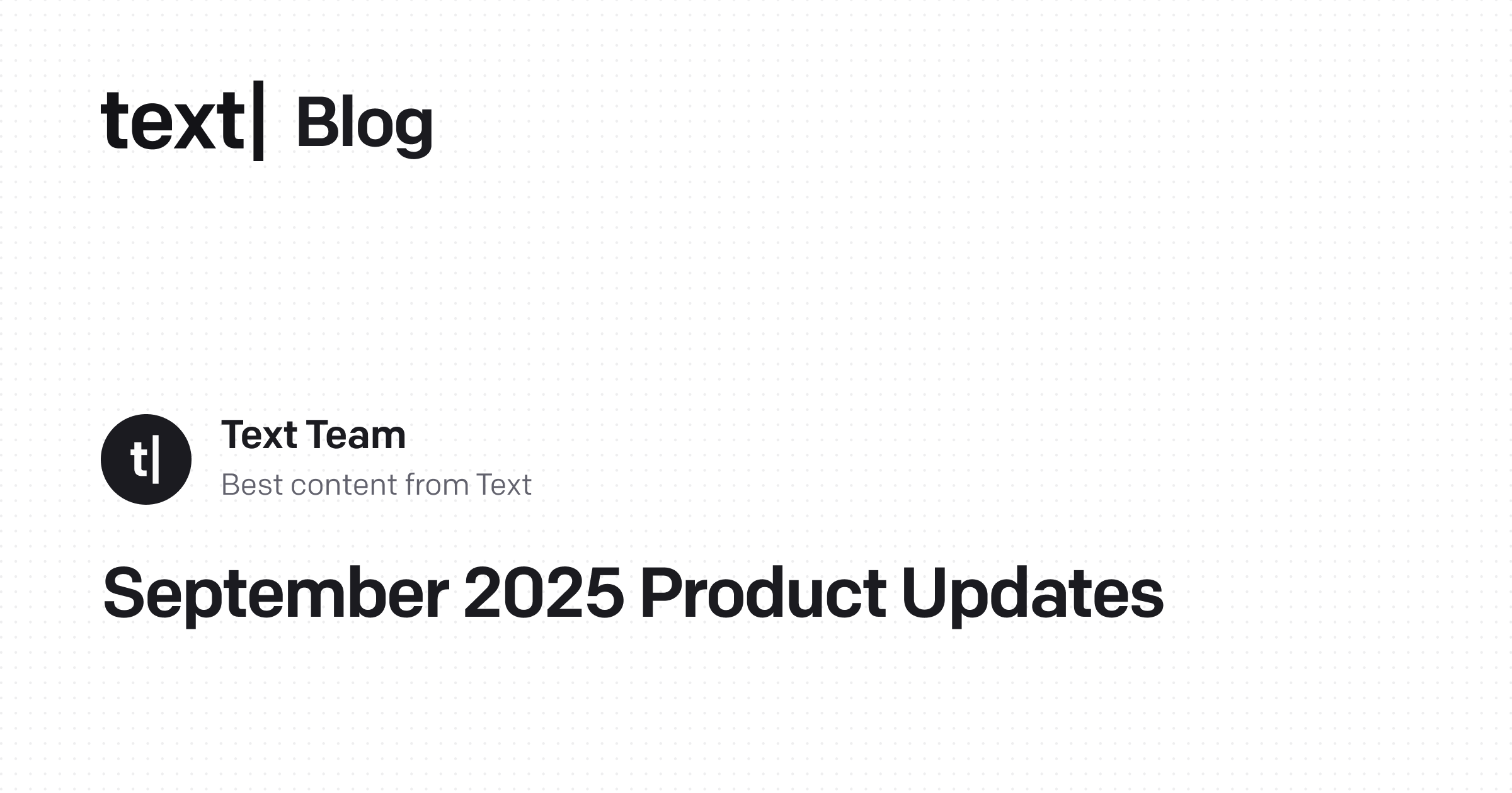 September 2025 Product Updates