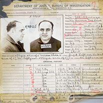 Infamous Chicago gangster Al Capone’s arrest record shows what arrest records looked like in the early 20th century.