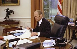 Gerald Ford signed the Privacy Act of 1974, in response to concerns about how the creation and use of computerized databases might impact an individuals' privacy rights.