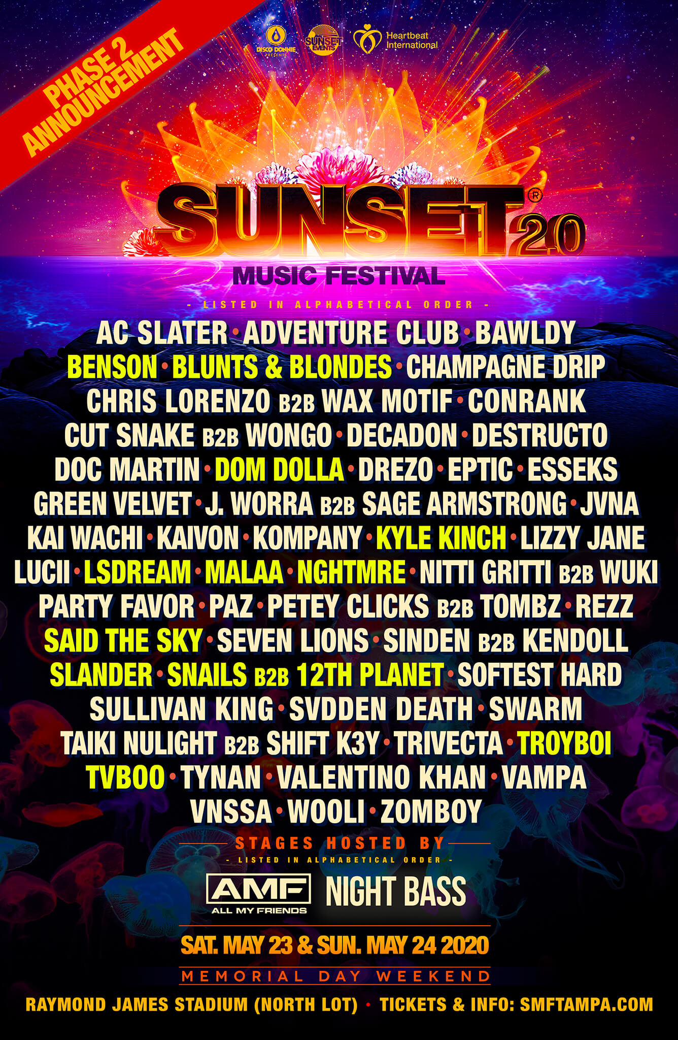 Sunset Music Festival 2020 lineup