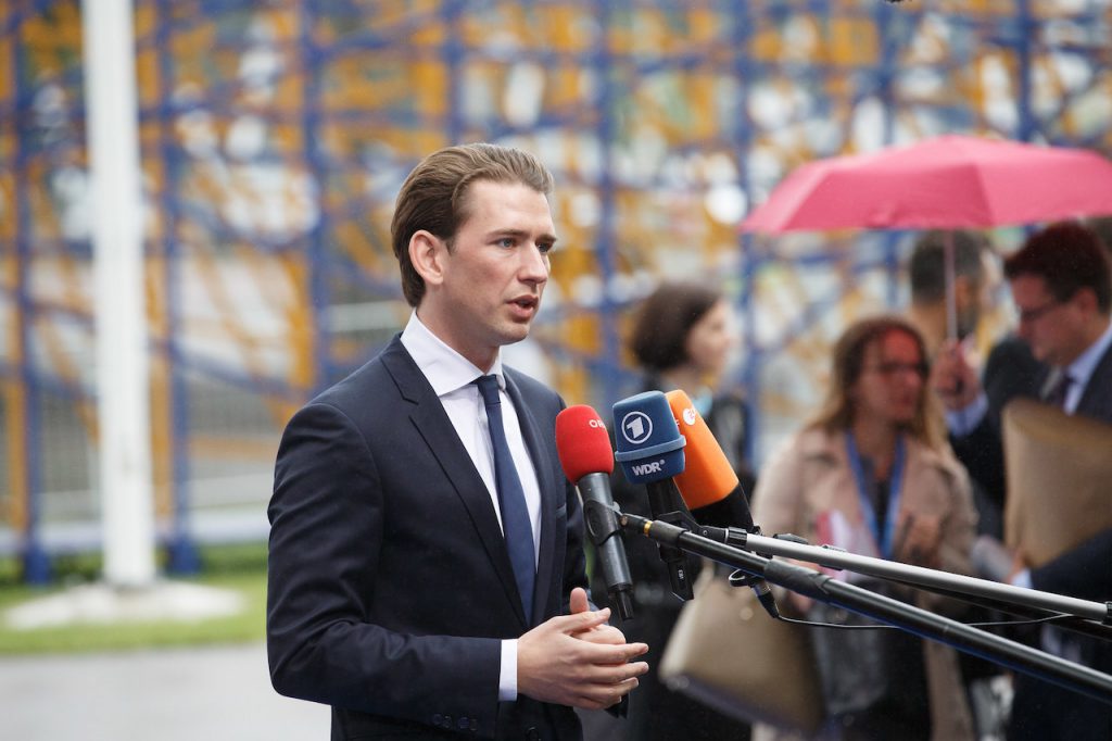 人民黨黨魁，同時也是前總理的庫爾茨（Sebastian Kurz）