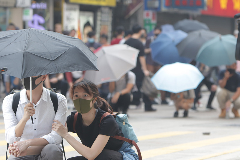 反送中運動，街頭抗爭。