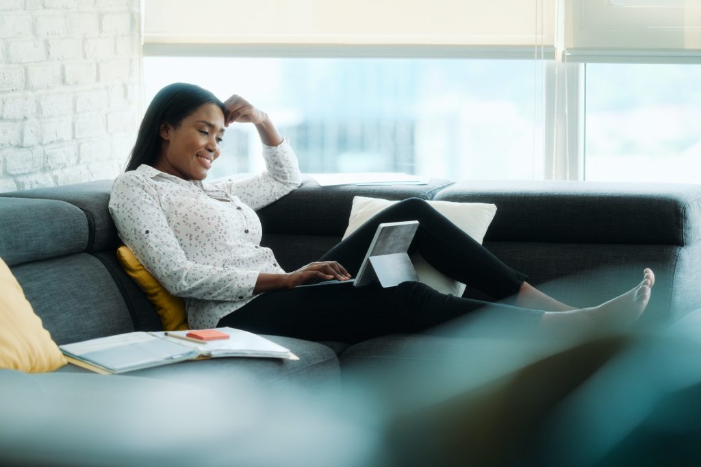 African American Woman Working From Home