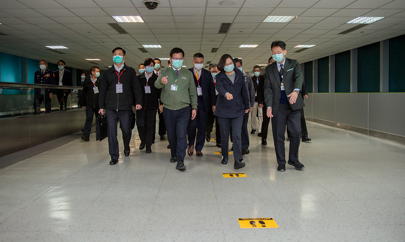 蔡英文總統視察桃園機場防疫措施