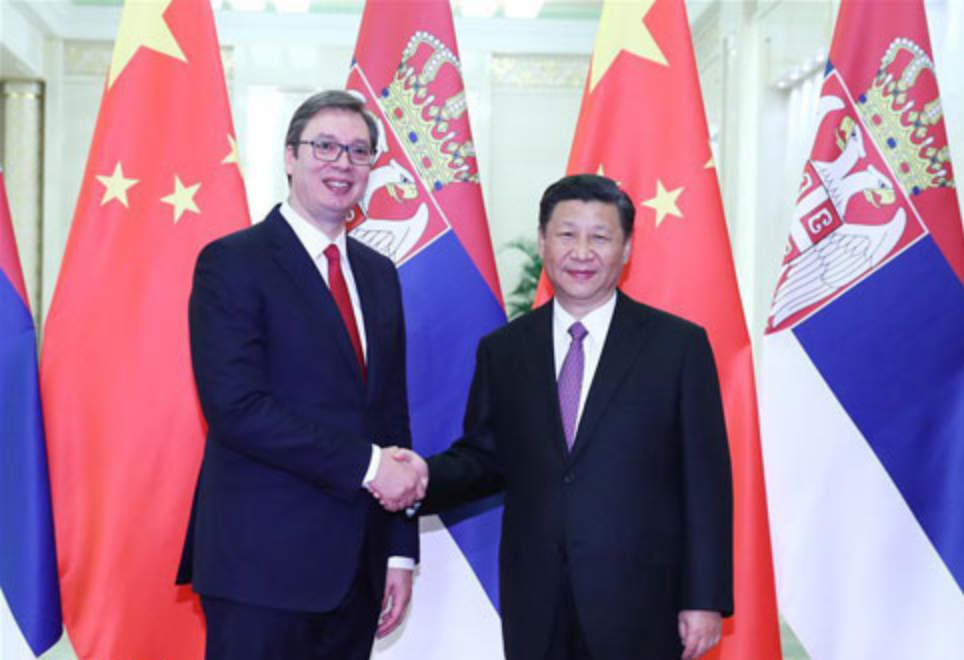 塞爾維亞總統武契奇（Aleksandar Vučić）、習近平（圖／中國外交部）