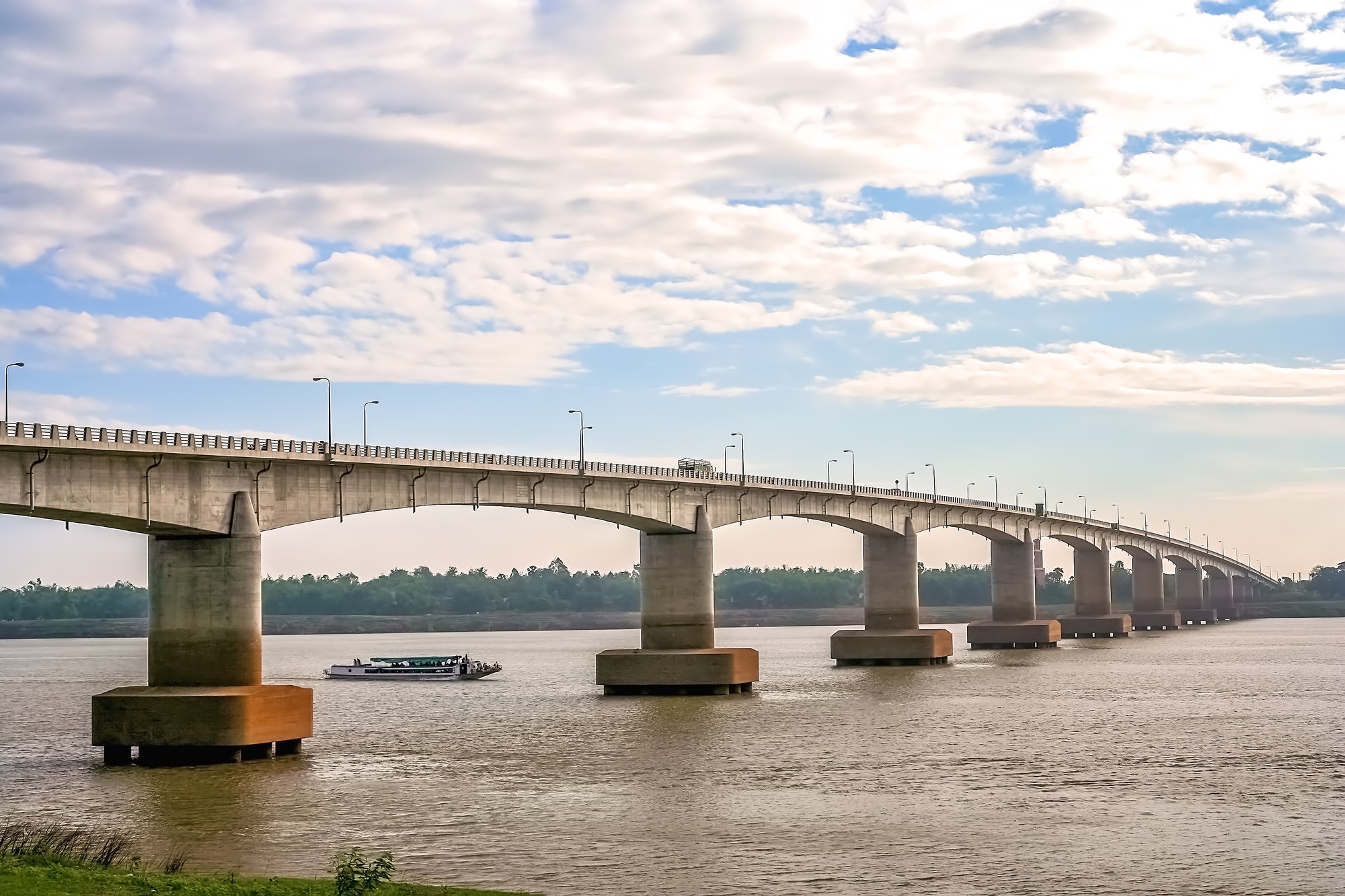 Bridge over the Mekong river in Cambodia