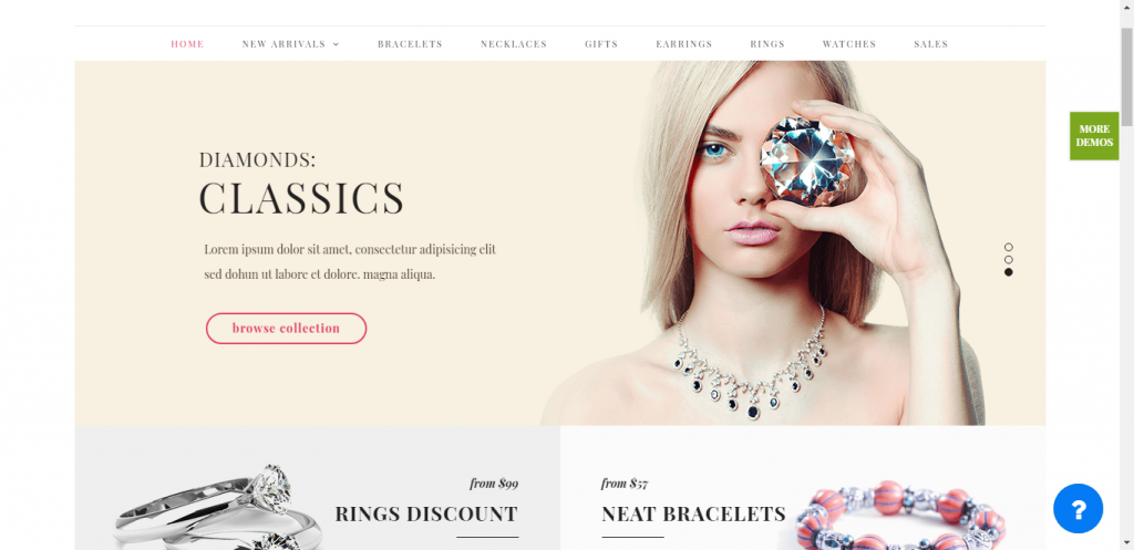 Nitro jewelry eCommerce WordPress theme