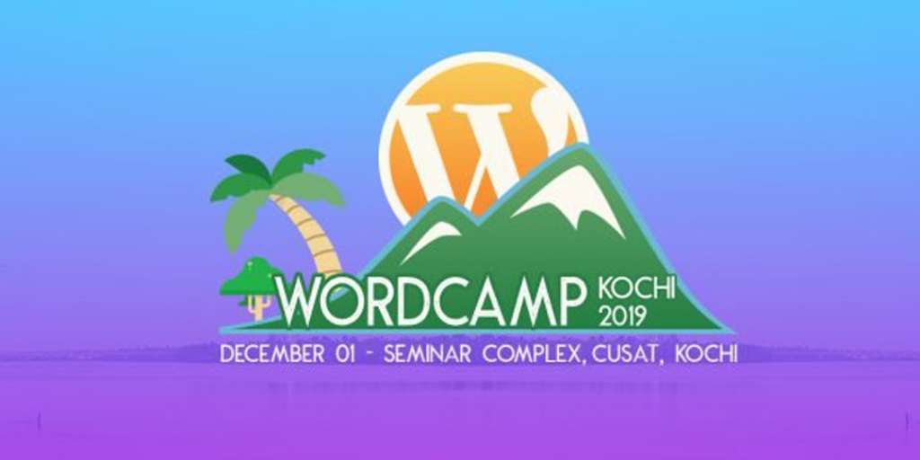 Banner image of upcoming WordCamp in Kochi, Kerala in December