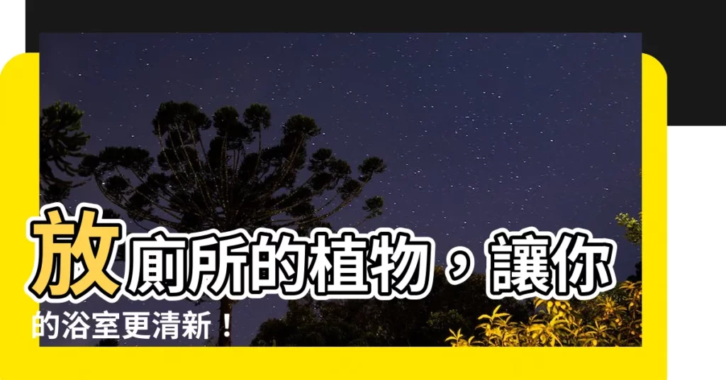 【放廁所的植物】放廁所的植物，讓你的浴室更清新！