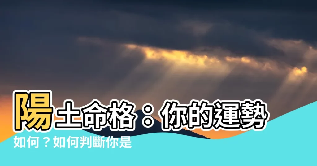【陽土命】陽土命格：你的運勢如何？如何判斷你是哪種土命？