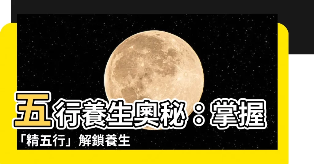 【精五行】五行養生奧秘：掌握「精五行」解鎖養生秘笈