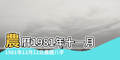 【1981年12月12日五行】農曆1981年十一月17日男命生辰八字五行算命 |1981年12月12日農曆八字 |1981年12月12日出生的人五行缺什麼 |