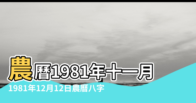 【1981年12月12日五行】農曆1981年十一月17日男命生辰八字五行算命 |1981年12月12日農曆八字 |1981年12月12日出生的人五行缺什麼 |