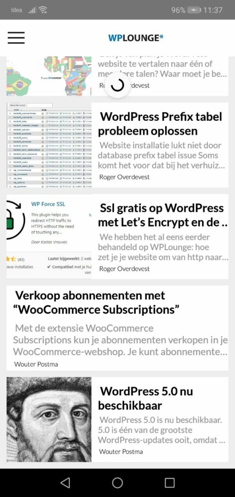 Blog app build using Appmaker