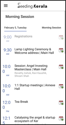 Schedule management for event apps