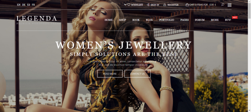 Legendra WooCommerce theme for fashion website