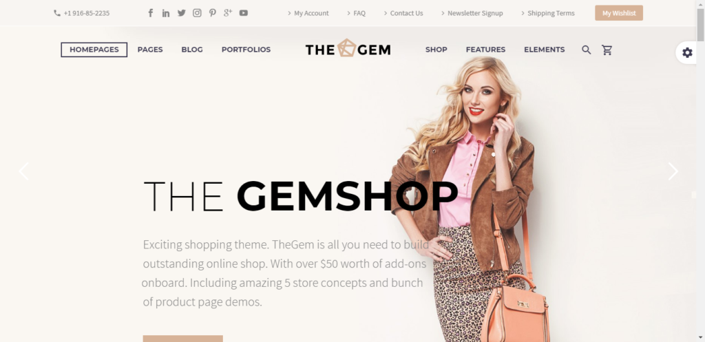 The gem WooCommerce theme