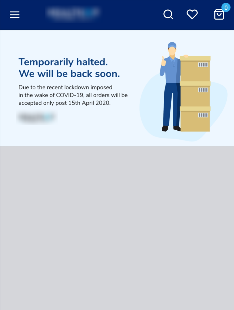 Image shows that your services are temporarily halted