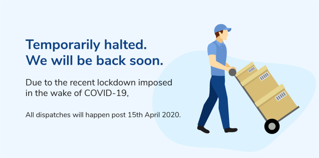 Image shows that your services are temporarily halted due to COVID-19