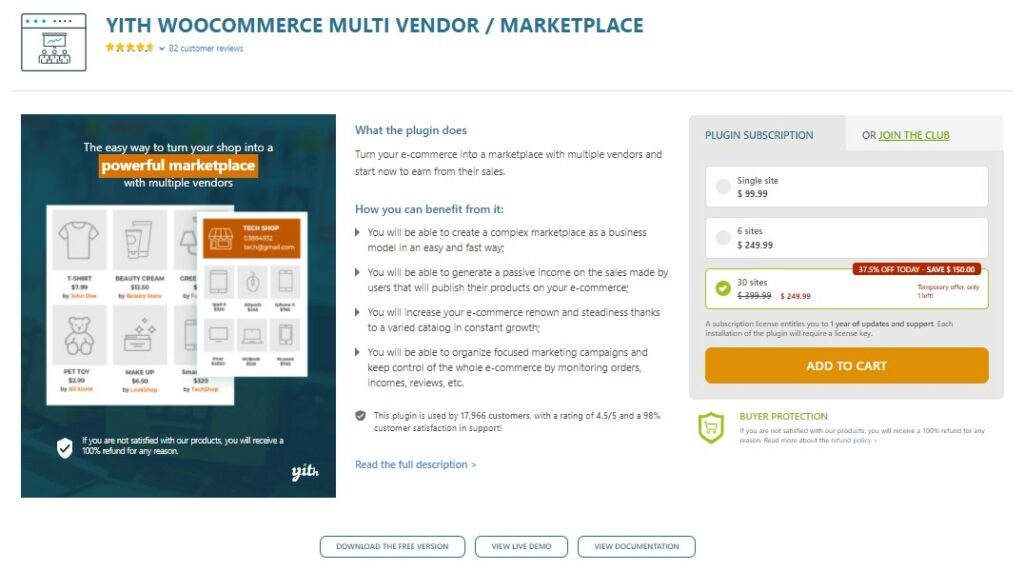 YITH WooCommerce Multi-vendor plugin