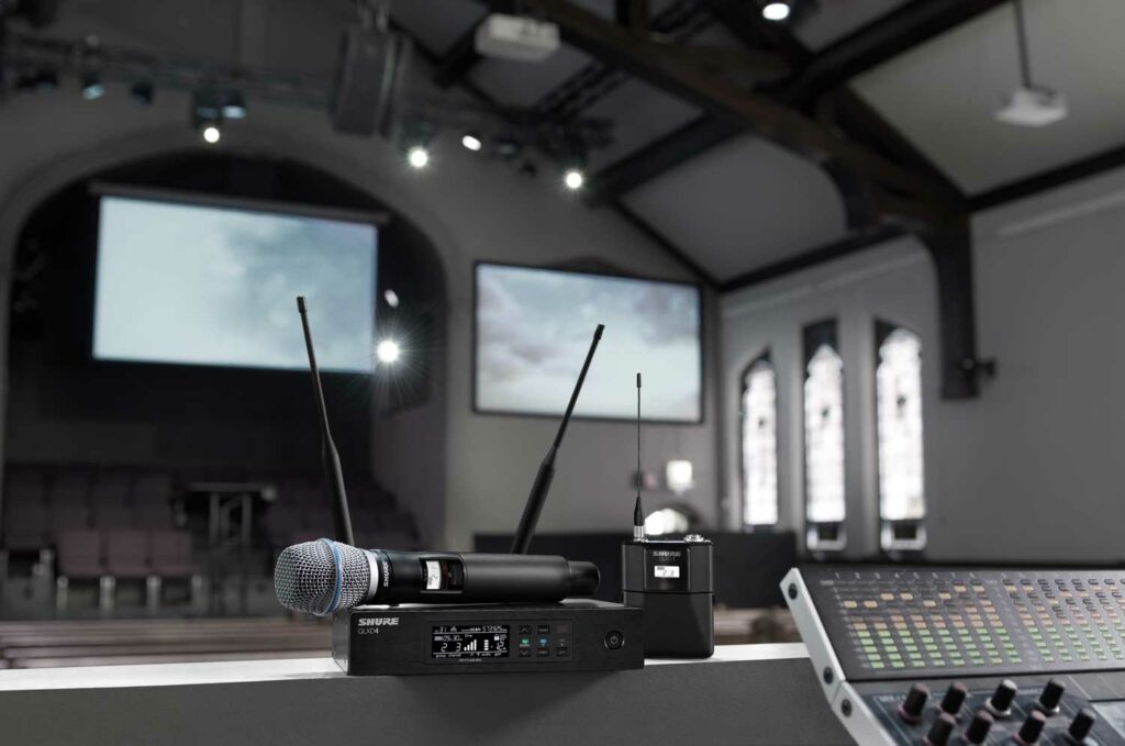 The Shure QLX-D wireless system in a church