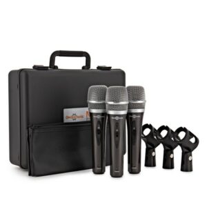 3 Piece Microphone Set by Gear4music