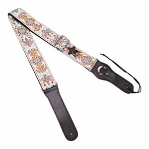 Guitar strap by Gear4music in a Western print with a white background