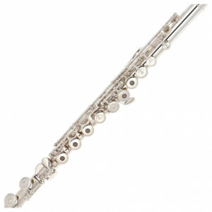 Close-up of the Pearl 665RE Quantz Flute, Open Hole and its keys
