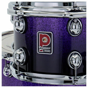 The "P" logo of the Premier Genista Maple 22" 4pc Shell Pack, Purple Fade Sparkle