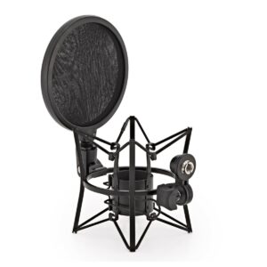 Microphone Shock Mount with integrated pop filter