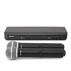 The Shure BLX288/PG58-K3E Dual Handheld Wireless Microphone System