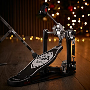 Tama Iron Cobra Powerglide Single Drum Pedal in a Christmas setting