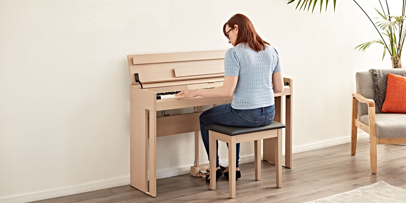 Become A Better Pianist By The End Of 2024 Gear4music   DP 12 Compact Digital Piano By Gear4music Light Oak 