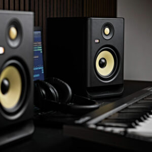 KRK ROKIT RP5 G4 Studio Monitors in a studio 