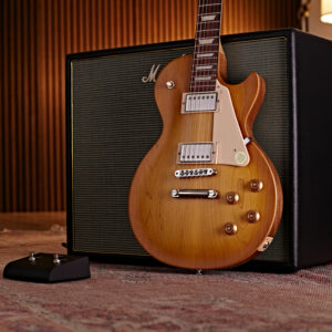 Gibson Les Paul with a Marshall amp