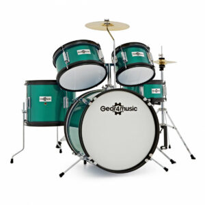 Junior 5 Piece Drum Kit by Gear4music, Green