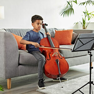 A child playing the cello