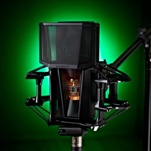 Lewitt Pure Tube Microphone with a green background