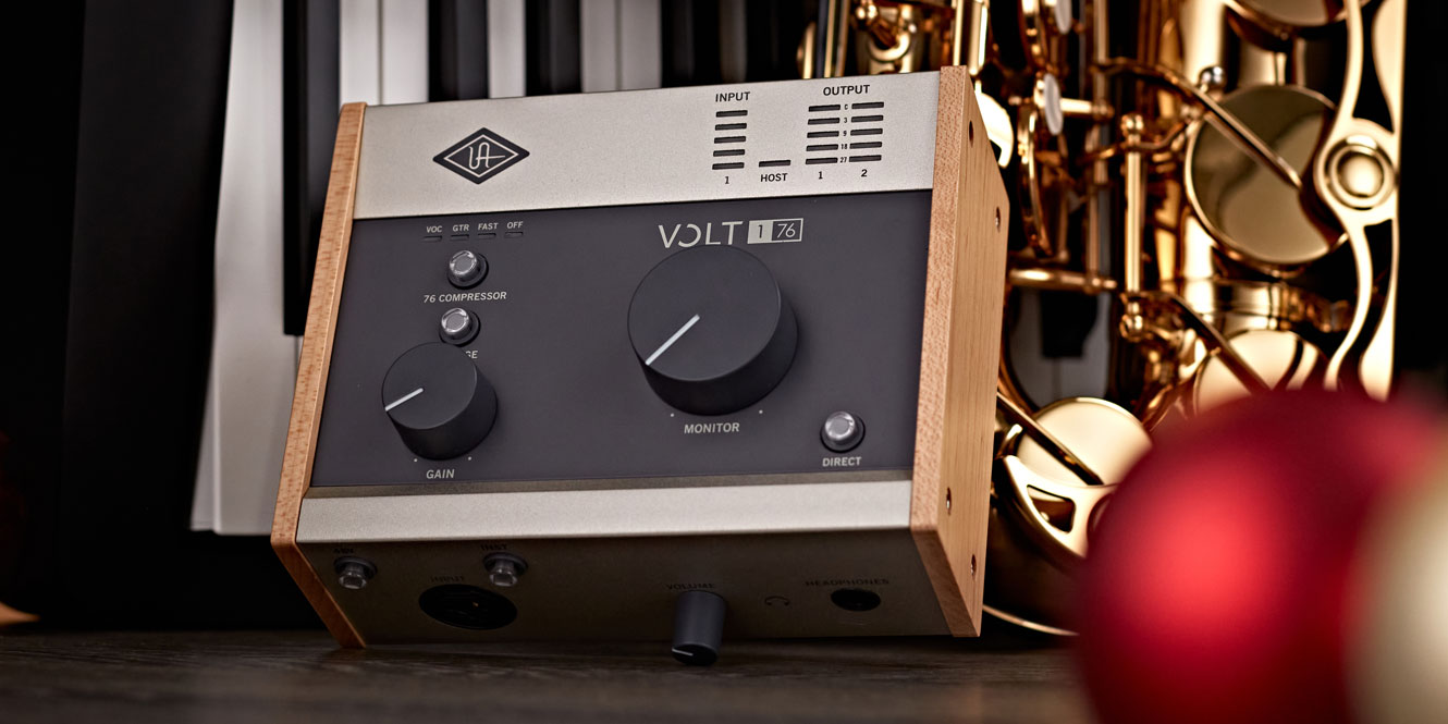 3 gift ideas for beginner recording musicians. Photo of Universal Audio Volt 176 USB Audio Interface.