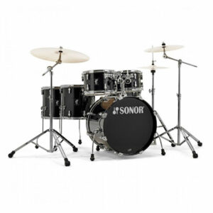 BDK-22 Expanded Rock Drum Kit by Gear4music, Black at Gear4music