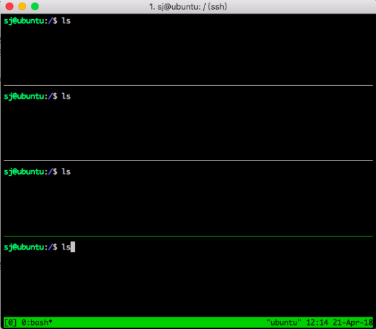 tmux panel split