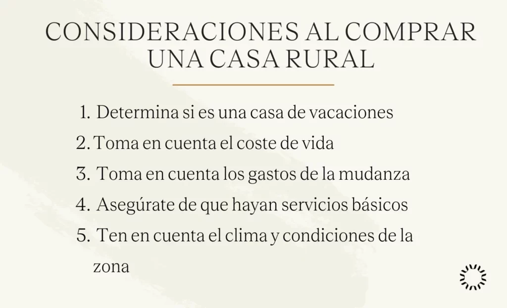 Consideraciones al comprar una casa rural