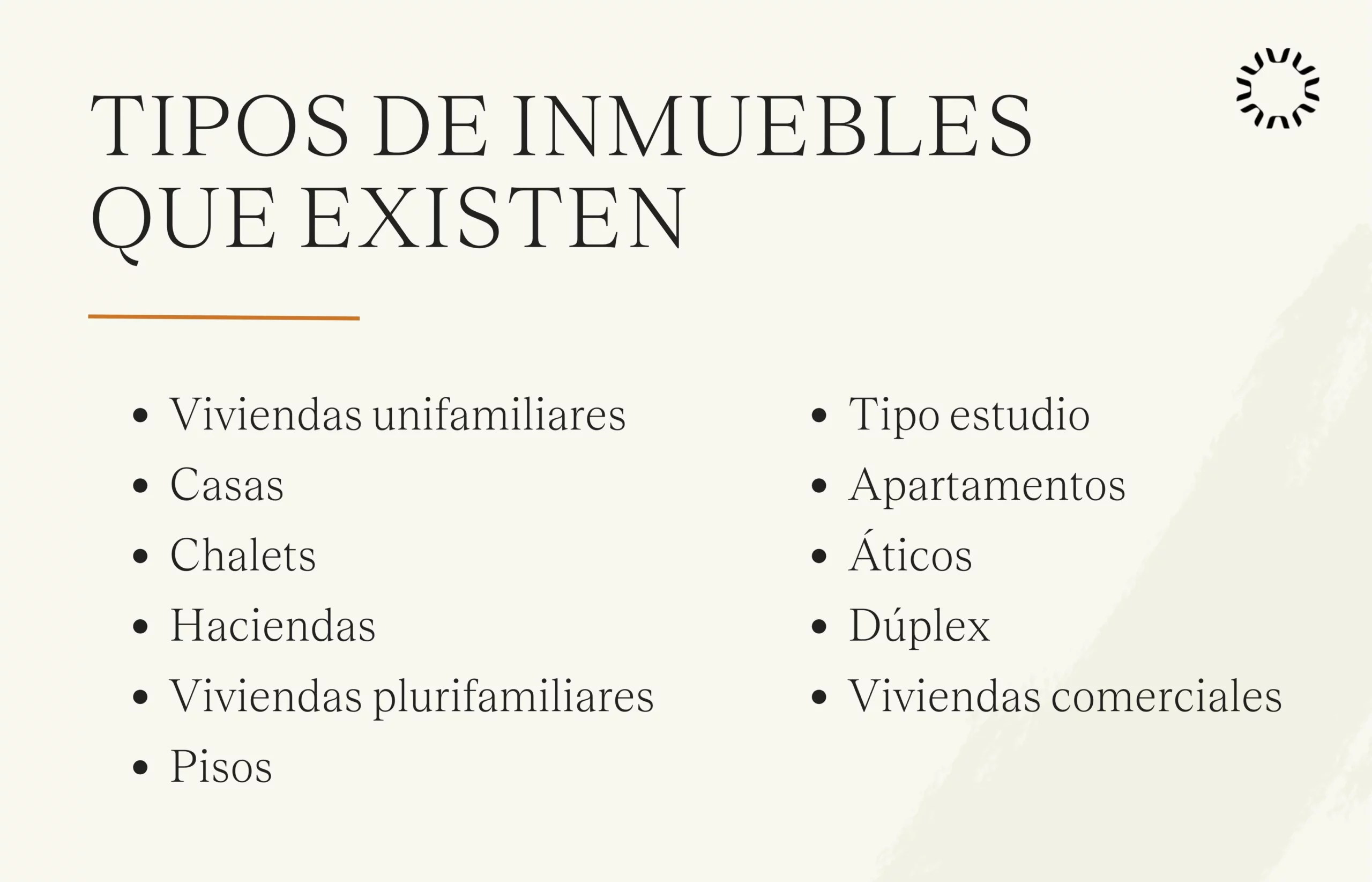 Tipos de inmuebles que existen