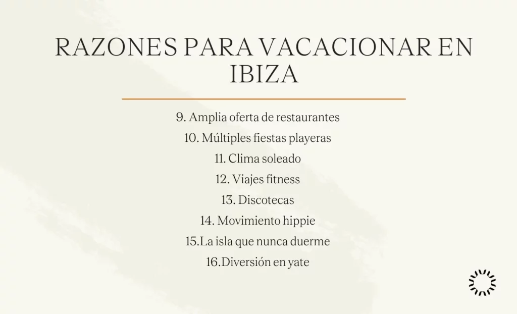 Razones para vacacionar en Ibiza