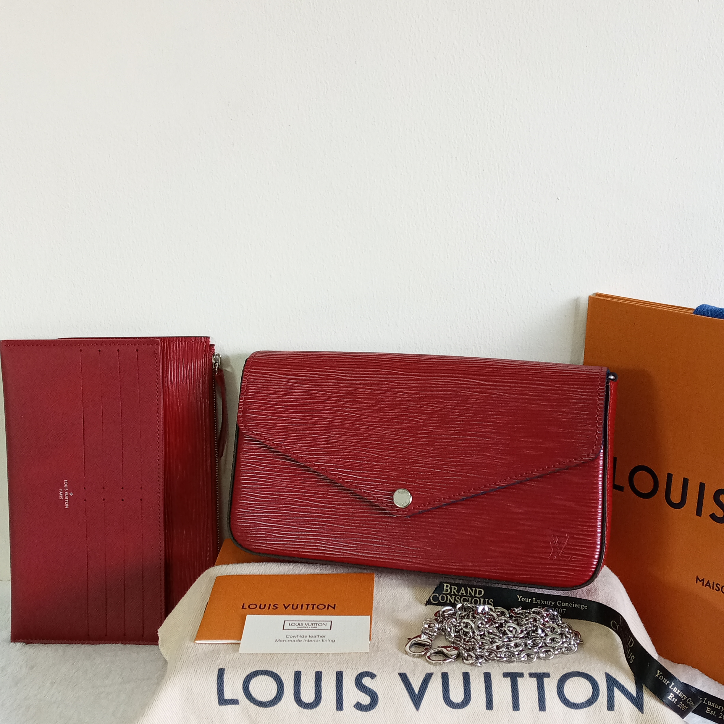 Louis Vuitton Epi Pochette Felicie Cherry Berry