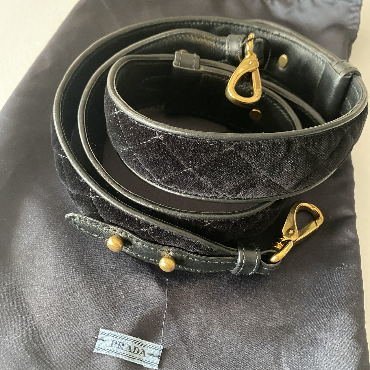 Prada 1TY021 Velvet Bag Strap Nero - BrandConscious Authentics